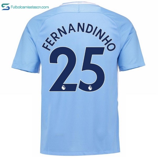 Camiseta Manchester City 1ª Fernandinho 2017/18